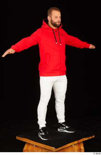  Dave black sneakers dressed red hoodie standing white pants whole body 0024.jpg